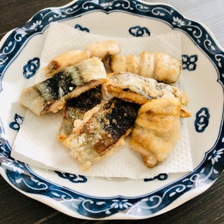 お弁当に☆秋刀魚の塩麹フライパン唐揚げ